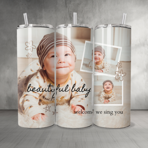 Baby 10 Custom Personalized Pictures & Text Tumbler 20 oz