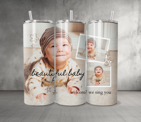 Baby 10 Custom Personalized Pictures & Text Tumbler 20 oz