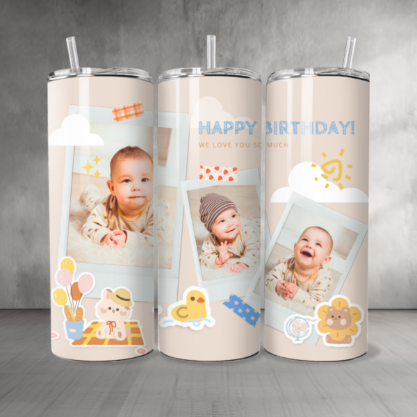 Baby 11 Custom Personalized Pictures & Text Tumbler 20 oz
