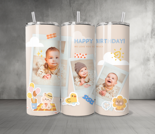 Baby 11 Custom Personalized Pictures & Text Tumbler 20 oz