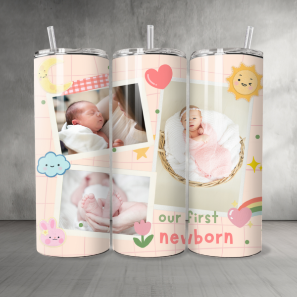 Baby 12 Custom Personalized Pictures & Text Tumbler 20 oz