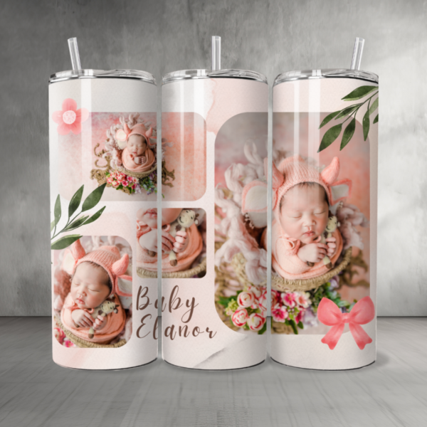 Baby 15 Custom Personalized Pictures & Text Tumbler 20 oz
