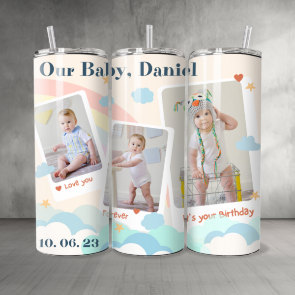 Baby 26 Custom Personalized Pictures & Text Tumbler 20 oz