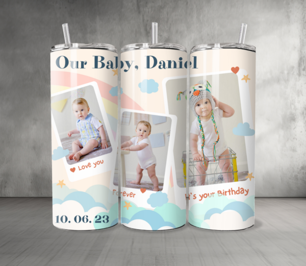 Baby 26 Custom Personalized Pictures & Text Tumbler 20 oz