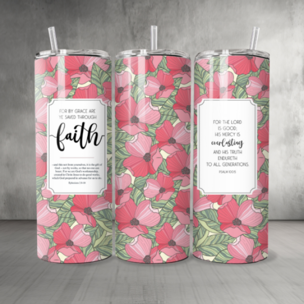 Pattern-Flowers-12-Custom-Personalized-Tumbler-20-oz