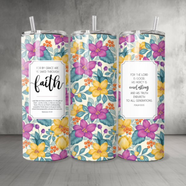Pattern-Flowers-13-Custom-Personalized-Tumbler-20-oz