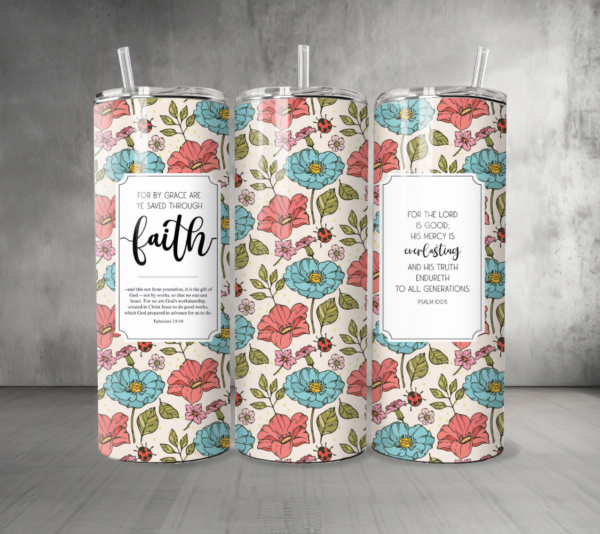 Pattern-Flowers-14-Custom-Personalized-Tumbler-20-oz